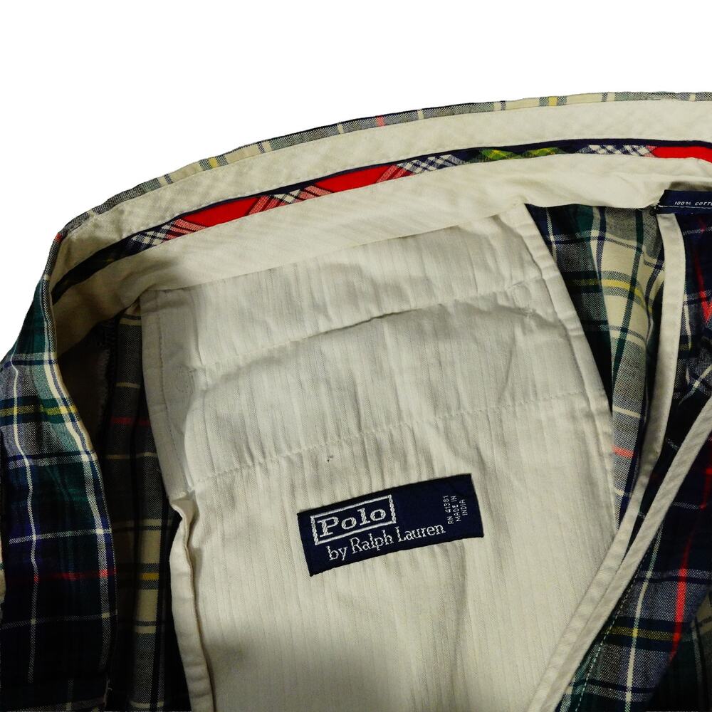 Ralph Lauren Vintage Christmas Golf Plaid Cotton 90s Y2K Old Money Pants 38x30 - Picture 6 of 8